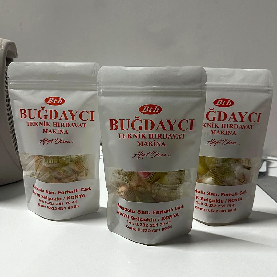 Baskılı pencereli doypack — promosyon ambalajı