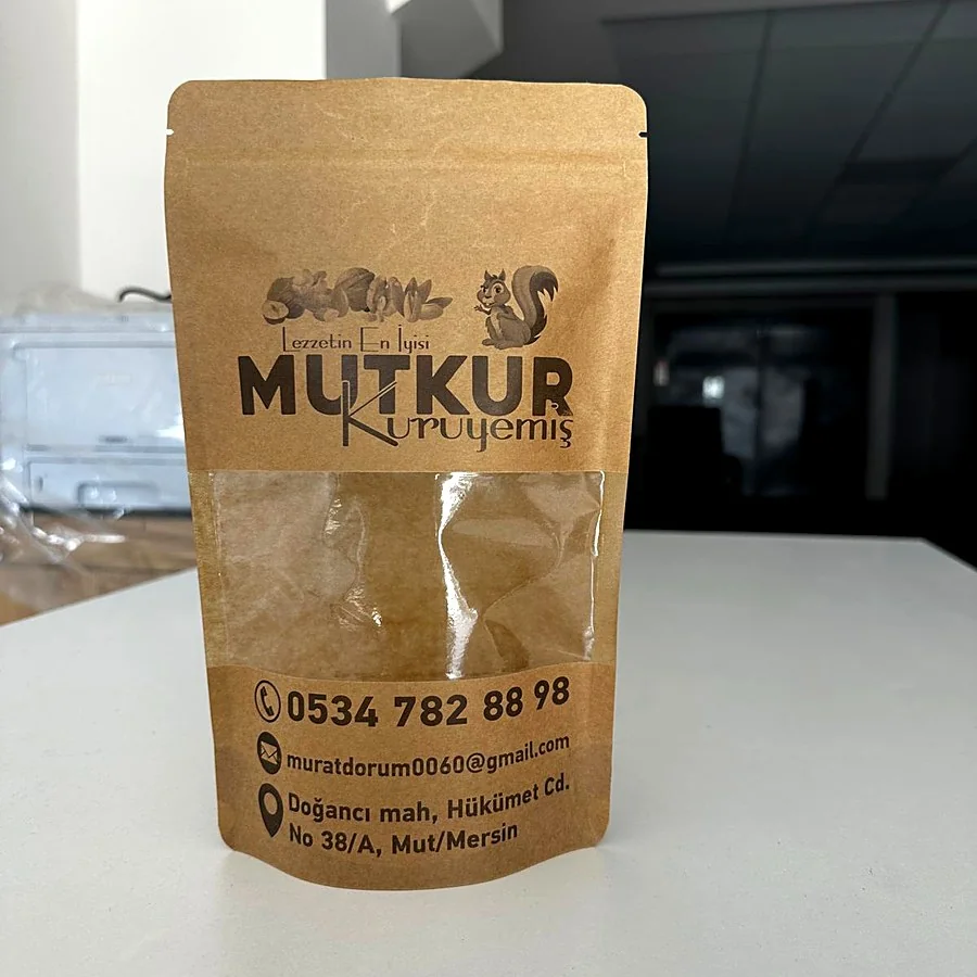 Kraft baskılı kuruyemiş doypack